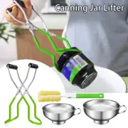4Pcs Canning Funnel Stainless Steel Canning Jar Lifter with Grip Handle KomhW