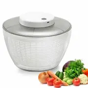 Electric Salad Spinner Lettuce Dryer 4.5L Capacity Bowl Colander Family Meals Parties Squeeze Bottle Draining System