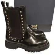 CAVALLI Class by Roberto Cavalli Chelsea Boots Studded Lug Sole Booties 38 $595