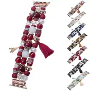 Women Stretch Bead Band Jewelry Bangle for Apple Watch Strap 40mm 44 41 45 49mm