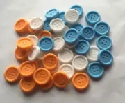 30 Small Edible Giggle Hoot orange blue White Buttons Cake Cupcake Decorations