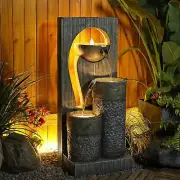 Water Fountain Zen Feature Outdoor Indoor Freestanding Artistry Design LED Light