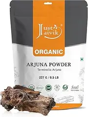100% Organic Arjuna Bark Powder (Terminalia Arjuna) 1/2 LB, 08 oz, 227g USDA Certified Organic- Biodegradable Resealable Zip Lock Pouch Traditional rejuvenative and Tonic for The Heart*