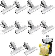 10 Pack Bag Clips, 3 Inch Heavy Duty Metal Chip Clips Stainless Steel Food Bag Clips Paper File Clips Clamp for Kitchen Home Cafe Office Camping
