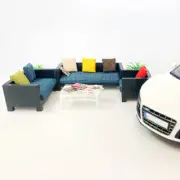 1:18 Diorama Car Garage Sofa Table Furniture Seat Model Scene Display Prop Model
