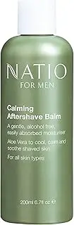 Natio Calming Aftershave Balm for Men 200 ml - Hydrating, Alcohol Free & Calming Post-Shave Face Lotion - Reduce Razor Burn, Nicks & Redness - Made in Australia