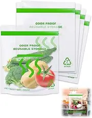 Smell Proof Food Bags - 8.5 x 10 Inch Smell Proof Freezer Bags for Camping and Food Storage - Reusable Odor Proof Bags Stand Up Clear Double Zip and Odor Control(5 Pack)