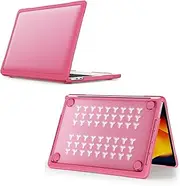 Compatible with MacBook Pro 13.3" M1/M2 2020/2022 A2289/A2251/A2338 Dual Layer Heavy Duty Protective Plastic Hard Shell Case,Anti-Fingerprint Soft TPU Bumper.Rose