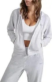 [DKNY] Women's Mini Stud Logo Full Zip Hoodie Jacket