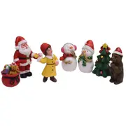 7Pcs Christmas Garden Statue Garden Resin Figurine Garden Sculpture