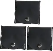 [Gatuida] 3pcs Men's Purse Retro Coin Bag Button Design Coin Bag Small Pouch Outdoor Leather Purse