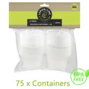 75x Mini Disposable Dressing Containers 120ML Condiment Sauce Salad Plastic Tray