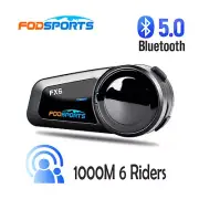 Fodsports FX6 Motorcycle Intercom 1KM Bluetooth Helmet Headset FM 6Rider Speaker