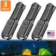 3PCS Flashlight High Lumen Rechargeable Zoom Flashlight is Suitable for Camping