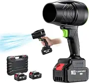 Electric Cordless Leaf Blower, 300000RPM Handheld Leaf Blower 2 X 1.5Ah Batteries and Charger Included, Lightweight Leaf Blowers for Patio Cleaning, Lawn Care, Blowing Leaves and Dust, Black