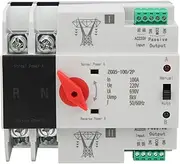 2P Dual Power Automatic Transfer Switch, Mini Automatic Transfer Switch Dual Power Generator Changeover Switch 50HZ/60HZ Uninterrupted 2 Way Controller ZGQ5-100/2P 220V