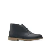 Clarks Men's Bushacre 3 Aubergine Chukka Boot Color Black Leather Size 11.5M