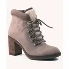 NWT Kensie Womens Atlanta Faux Suede Block Heel Lace-Up Zip Bootie Shoe Brown 8M