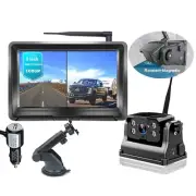 Wireless 5" Monitor Battery Backup Camera Magnetic Base For Trailer Horse Float