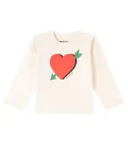 [Mini Rodini] Mini Rodini Arrowed Heart printed cotton jersey hoodie Y 10/11 white