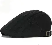 [Yiozoi] Men's Women's Autumn and Winter Hat Adjustable Men's Beret Ivy Newsboy Solid Knitted Flat Hat