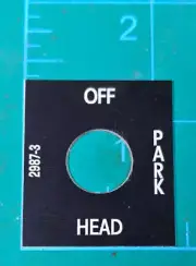 Kenworth Head Park On Off Toggle Switch Plate 2987-3