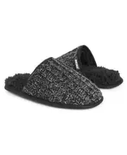 MUK LUKS Men's Gavin Scuff Slippers Size L Black Gray