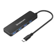 Simplecom CH340 Compact USB-C to 4 Port USB-A Hub USB 3.2 Gen1 CH340