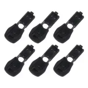 6Pcs Nylon Cord End Tips Zipper Pull Cord Stopper Ends Lock (20x15mm, Black)