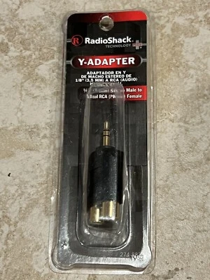 Radio Shack Y-Adapter 1/8 Stereo Male to RCA Phono Female - New Cat # 274-883
