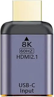 NFHK USB-C Type C Female Source to HDMI Sink HDTV Adapter 8K@60hz 4K@120hz for Tablet & Phone & Laptop