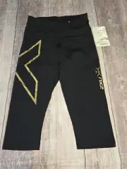 2XU Women's Med 3/4 Tights MCS Thermal Elite Alpine Compression Black/Gold Capri