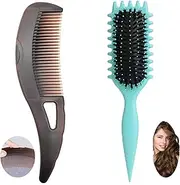 2 Pack Dandruff Comb Energy Massage Comb and Curly Hair Brush, Styling Brush for Detangling, Shaping and Defining Curls, Removal of Dandruff and Dirt for Women Men