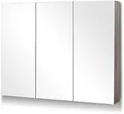 Bathroom Mirror Cabinet 900x720mm Oak Storage Wall Mounted Modern Home Decor