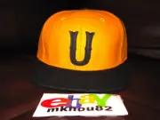 New Vintage Undefeated UNDFTD U Wool 2-Tone Snapback Hat Cap Black Yellow 2010