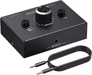PROZOR 3.5mm Audio Bi-Directional Switcher - 2(1)-in-1(2)-Out 3.5mm Stereo Audio Switch Splitter 2 x 1/1 x 2, with Mute Button and No External Power Required