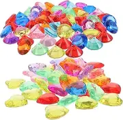 ZUNOXAZ 100Pcs Acrylic Gem Charms for DIY Crafts Bling Rhinestone Stickers for Hair Accessories Phone Cases Scrapbooking Nail Art Jewel Stickers for Creative Projects