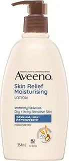 Aveeno Skin Relief Fragrance Free Body Lotion Shea Butter 72-Hour Intense Hydration Soothe Dry Itchy Sensitive Skin 354mL