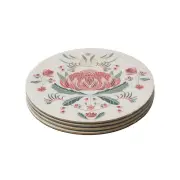 4pc Pilbeam Living Waratah Decorative 10cm Drink Protectors/Coasters Set