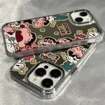 小新小葵 CRAYON SHINCHAN MIRROR 豪華防震矽膠保護殼適用於 IPHONE 11,12,13,14,