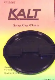 67mm Snap on Front Lens Cap Cover Black. NEW !