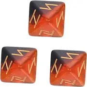 UPKOCH 3Pcs Sided Rune Dice Acrylic Dices for Gaming Party Fun Decorative Use Lightweight Compact Reusable Game Dice