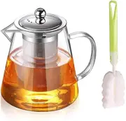 750Ml (25Oz) Glass Teapot with Infuser,Heat Resistant Glass Teapot with Removabl