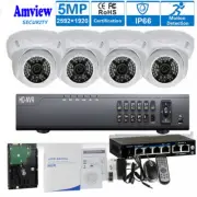 4CH H.265 NVR 2592x1920P 5MP PoE IP IP66 ONVIF Security Camera System OSD vc5t4
