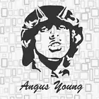 ANGUS YOUNG AC/DC Sticker Vinyl Decal Car Truck Fun Angus FACE B AC/DC Band Logo