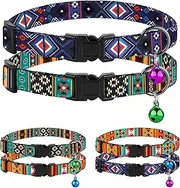 Cat Collar Breakaway 2PCS Adjustable Pattern Tribal Aztec Southwest Safety Pet Collars for Cats Kitten (Aztec + Tribal)