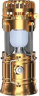 Solar Camping Fan with LED Lantern,Portable Table Fan with LED Lantern - Cooling Device with Lamp for Outdoor Activities Fishing Beach Picnic Hiking