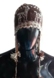 Handmade Chullo Hat with Earflaps Alpaca Wool Andean Mountains Cusco