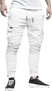 [Generic] Mens Lightweight Joggers Pants Relaxed Fit Casual Cargo Pants Drawstring Elastic Waist Workout Trousers with Pockets
