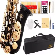 Black Laquer E Flat Alto Saxophone with 11Reeds,8 Pads Cushions,Case,Carekit